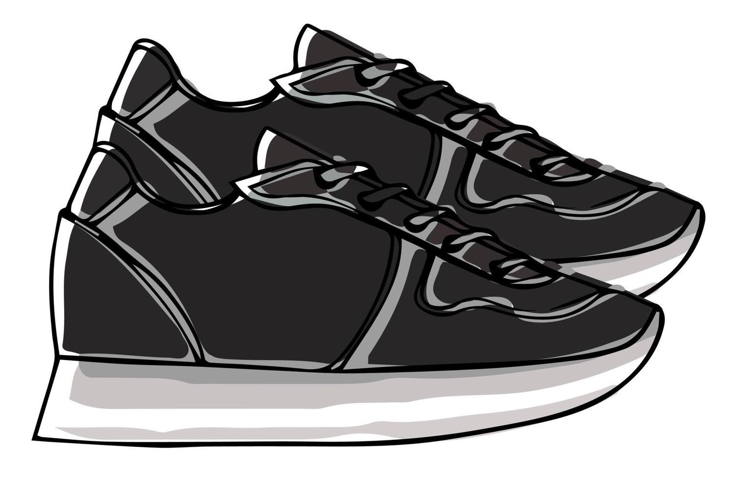 Massive sneakers with lace, sportive casual shoes vector