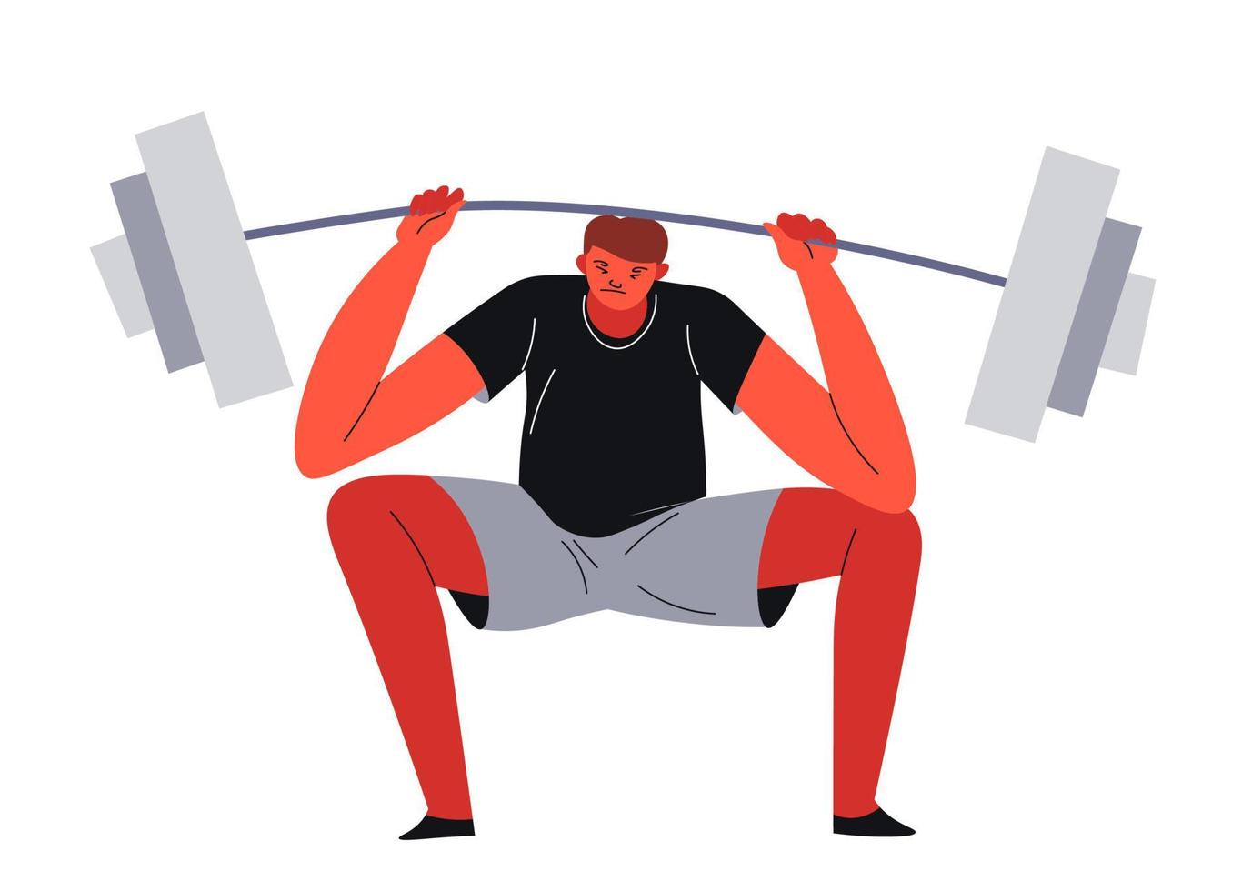 Bodybuilding and weight lifting workout of man vector