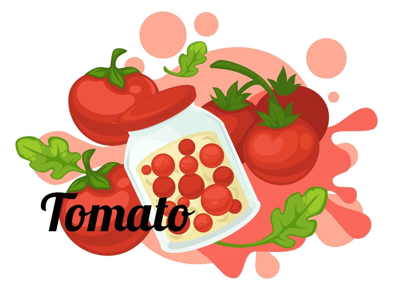 Conserved tomatoes, pickled vegetables in jar vector