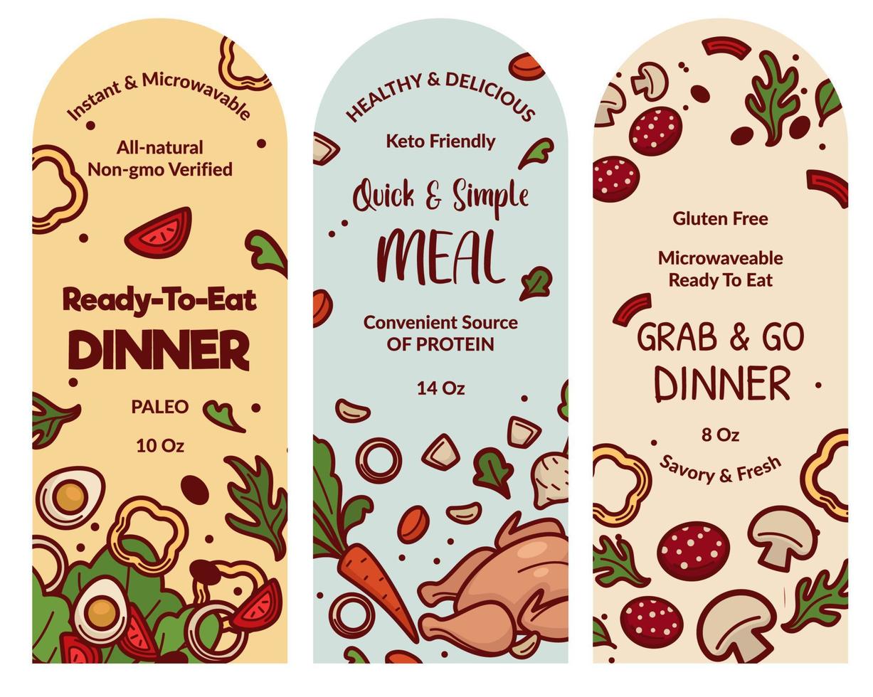 Quick and simple meal, grab and go dinner banner vector