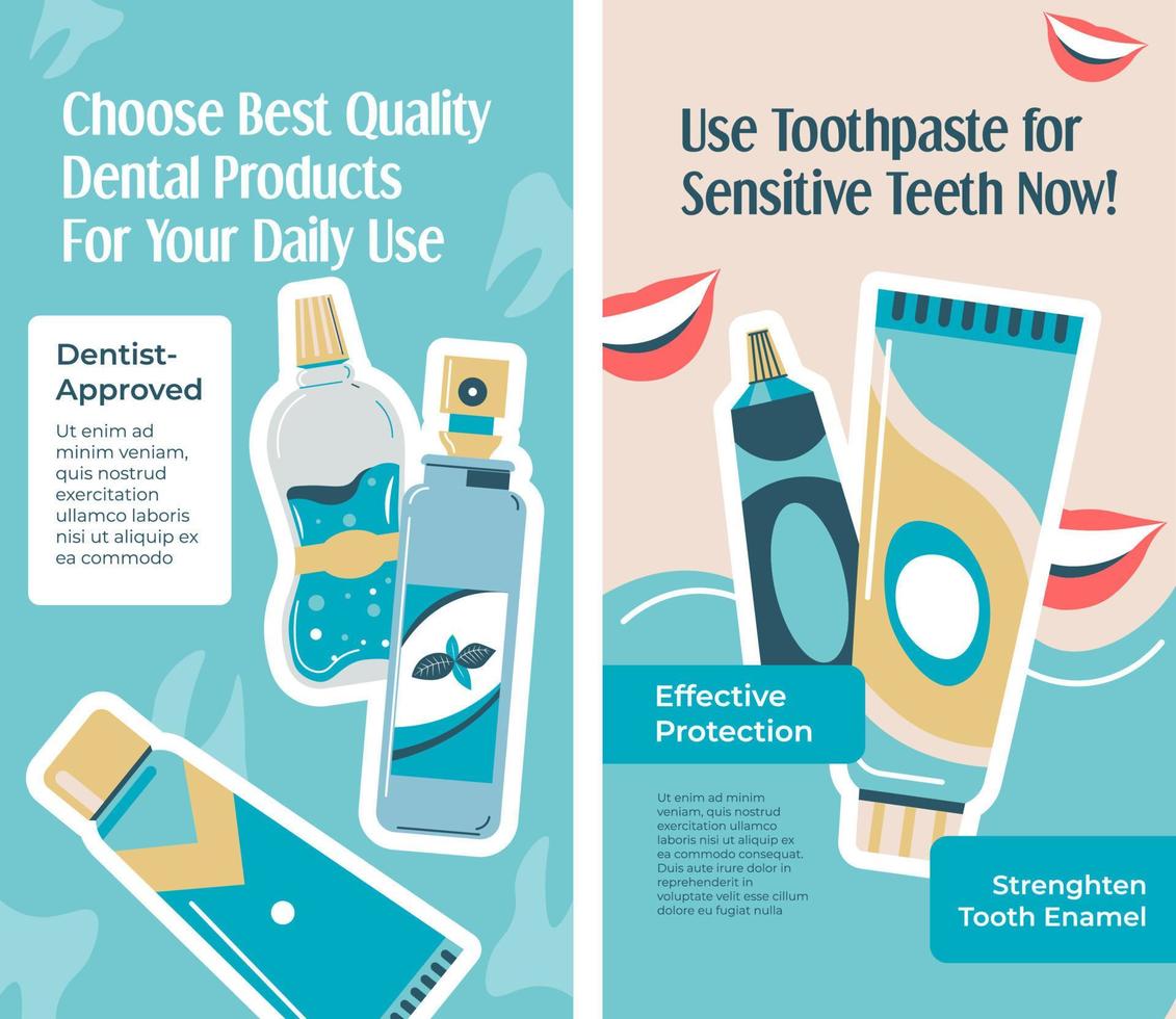 Choose best quality dental products, daily use vector