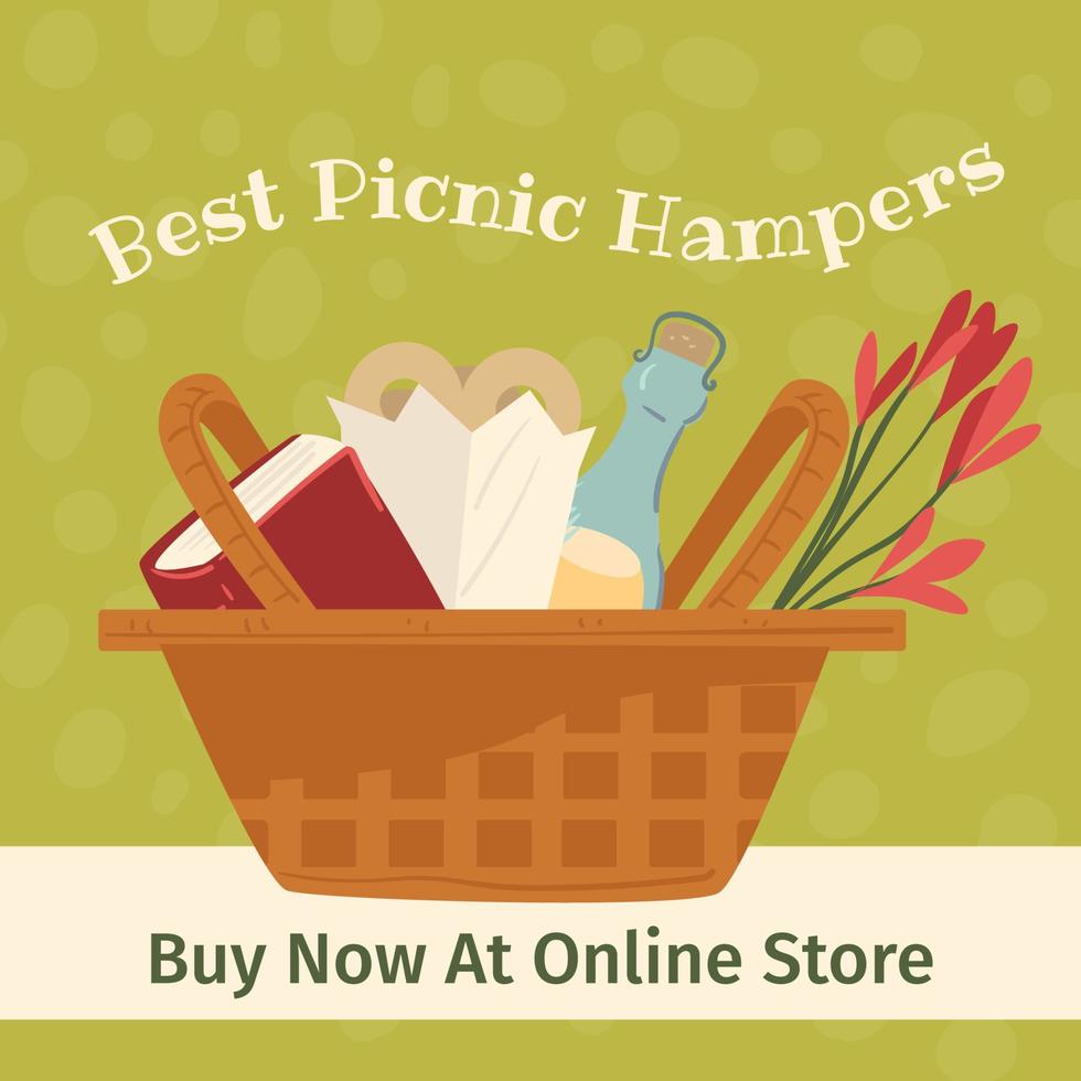 Best picnic hampers, buy now at online stores vector