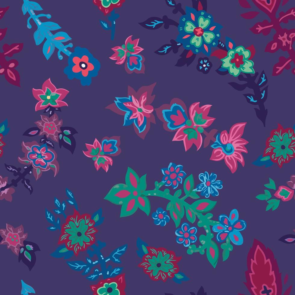 Floral seamless pattern, spring summer flowers vector