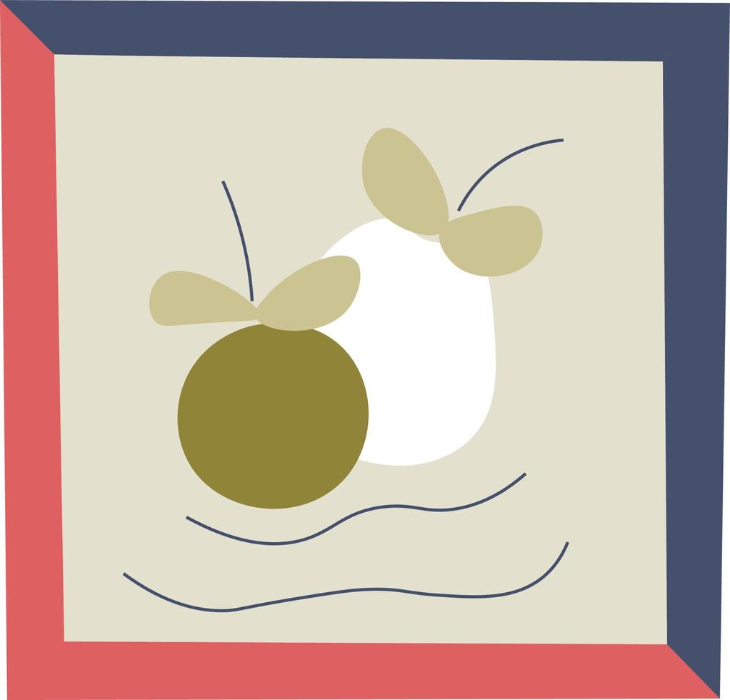 Still life picture with apple and pear fruits vector