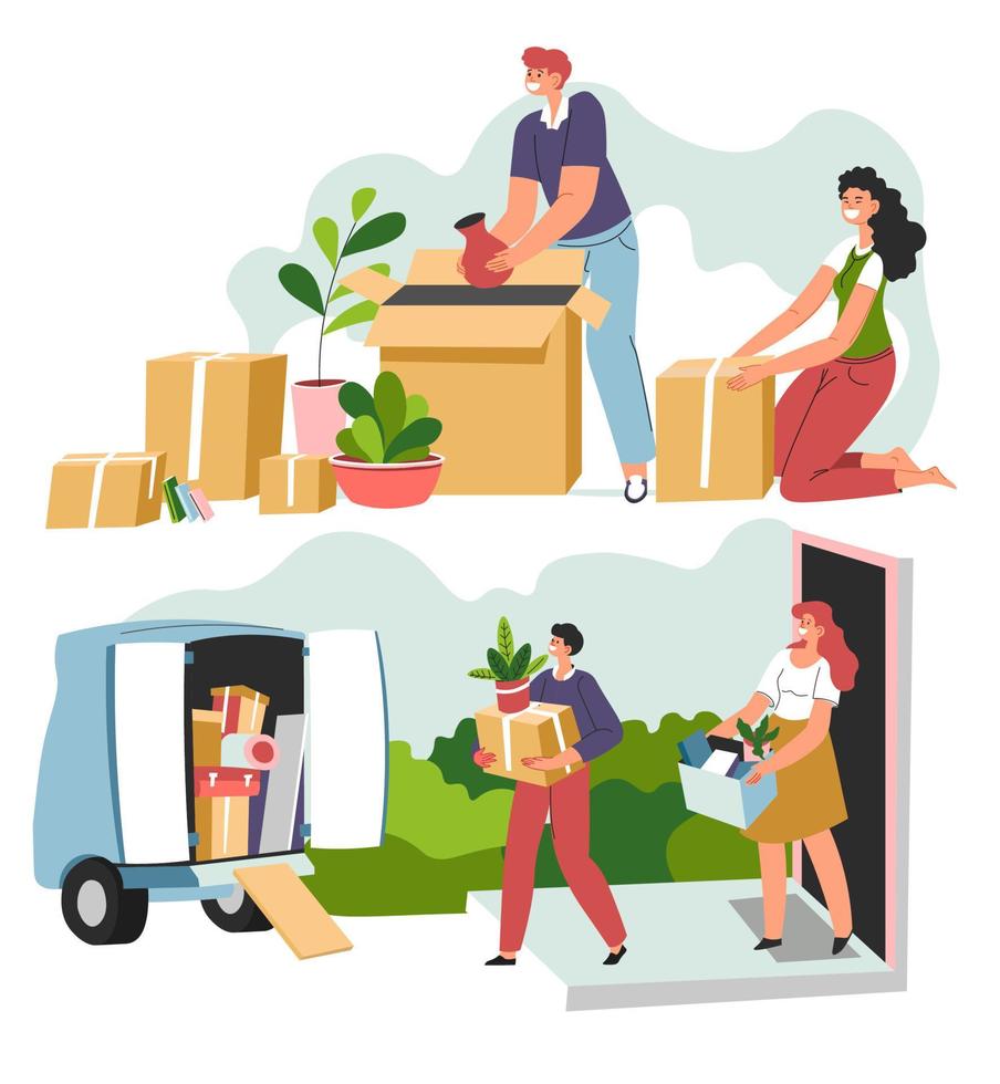 Company helping to move,delivery service vector