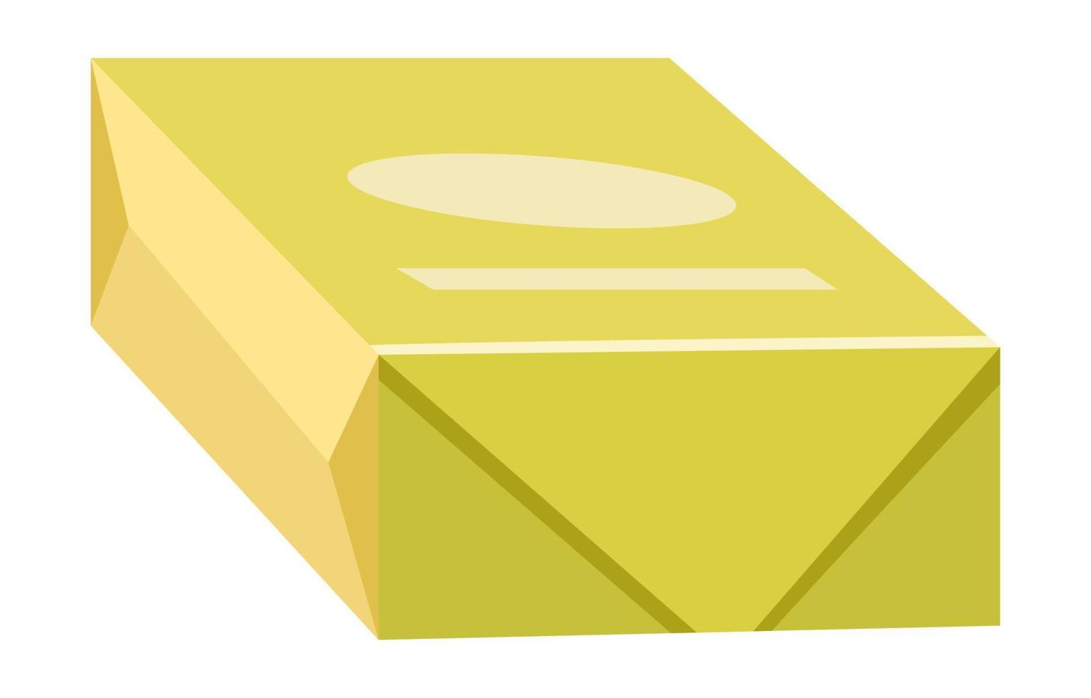 Fatty butter in package, dairy products vector