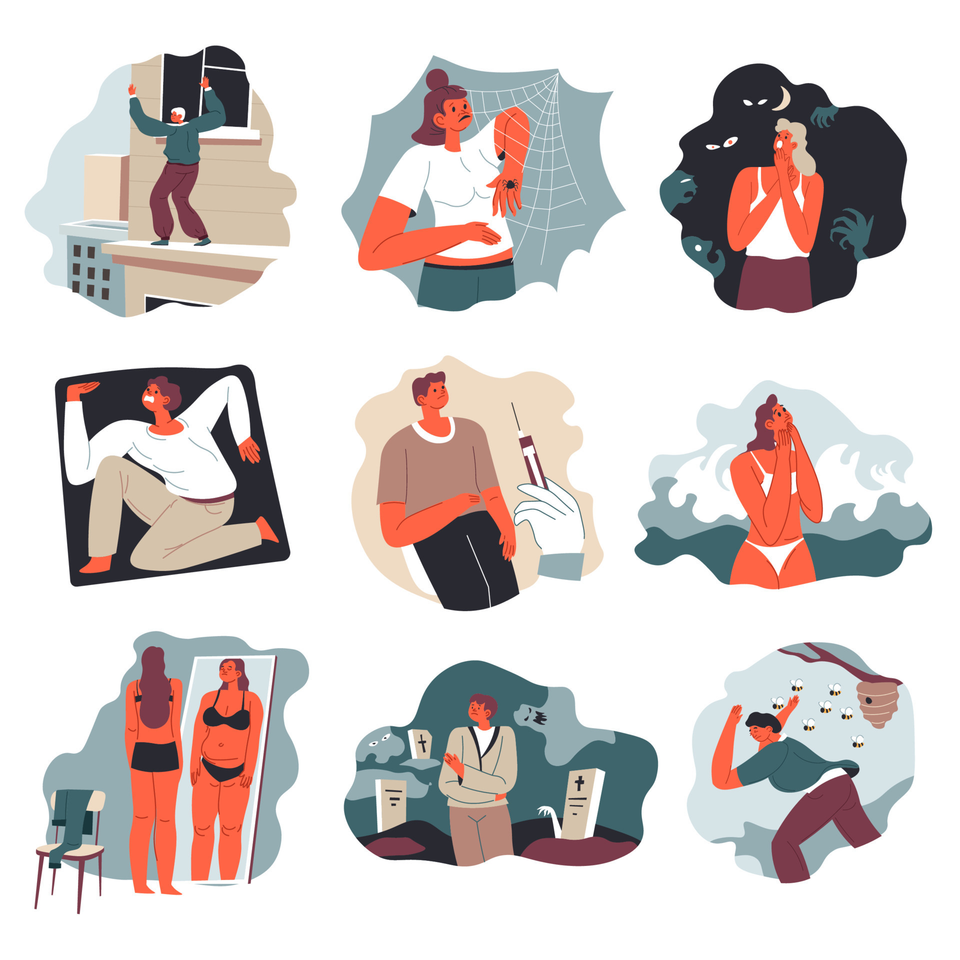 Phobias And Fears Scared People Emotions Vector 17759807 Vector Art At phobias-and-fears-scared-people-emotions-vector-17759807-vector-art-at