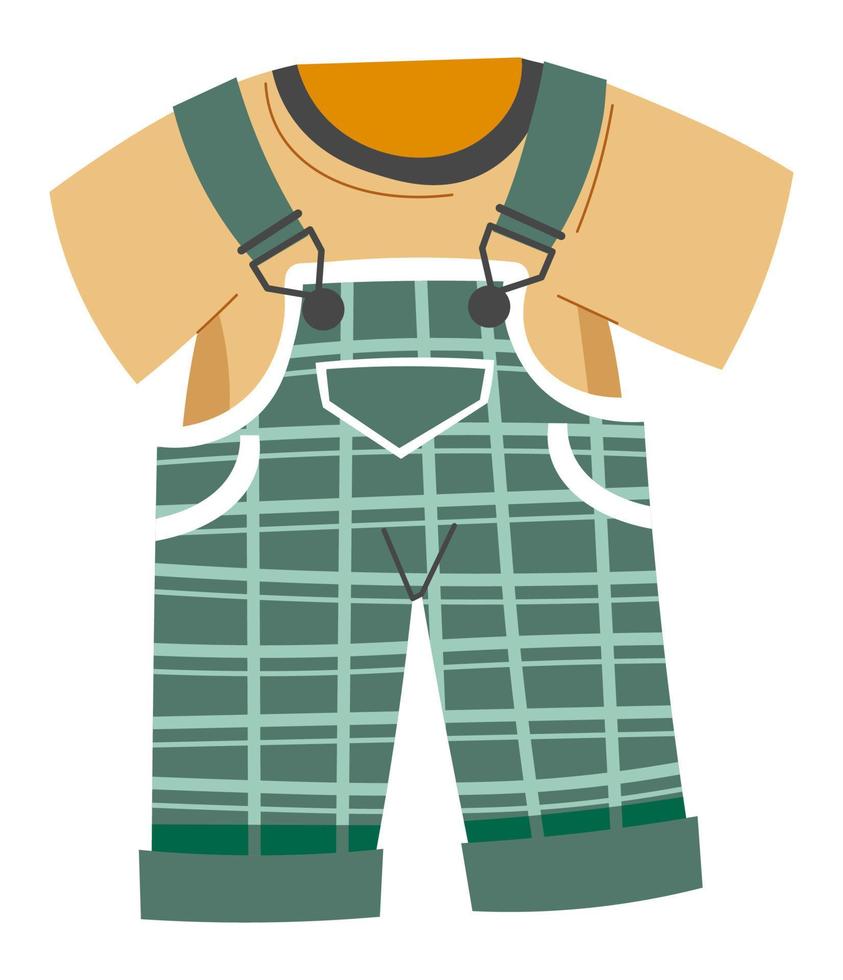 Child clothes, fashionable costume with shirt vector