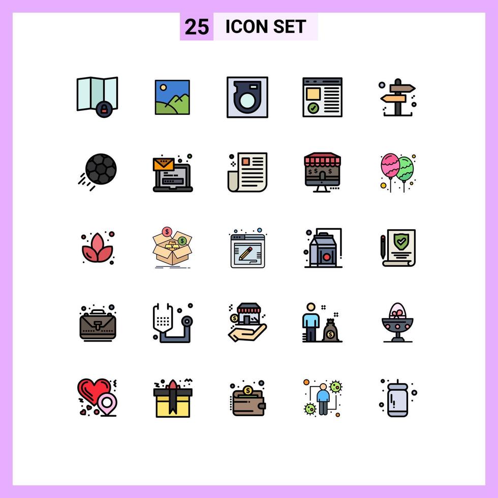 paquete de iconos de vectores de stock de 25 signos y símbolos de línea para la página de dirección empresarial desarrollar elementos de diseño de vectores editables