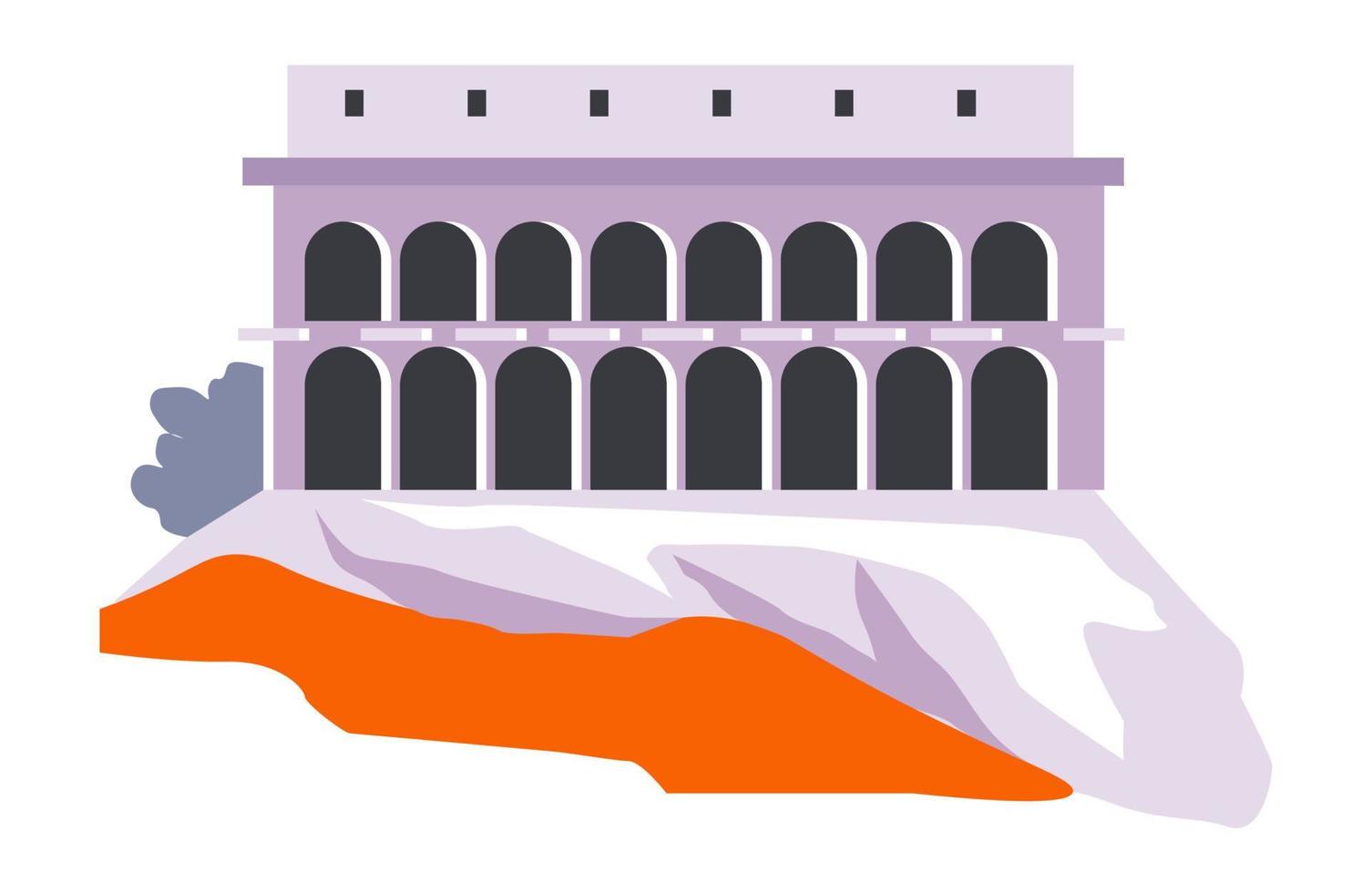 Coliseum Roman ancient architecture construction vector