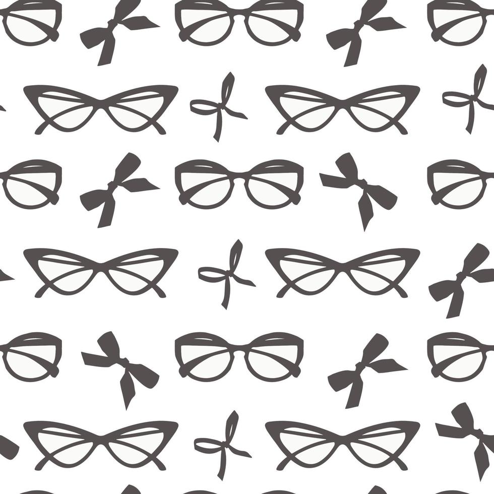 Glasses with ribbon bow, variety of spectacles vector