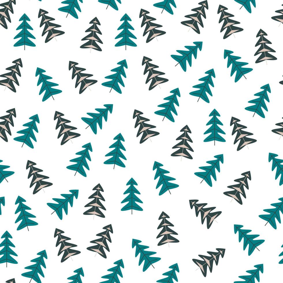 Christmas pine trees, merry christmas and new year vector