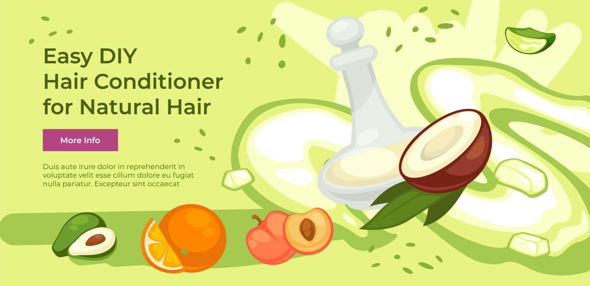 acondicionador de cabello de bricolaje a partir de ingredientes orgánicos vector