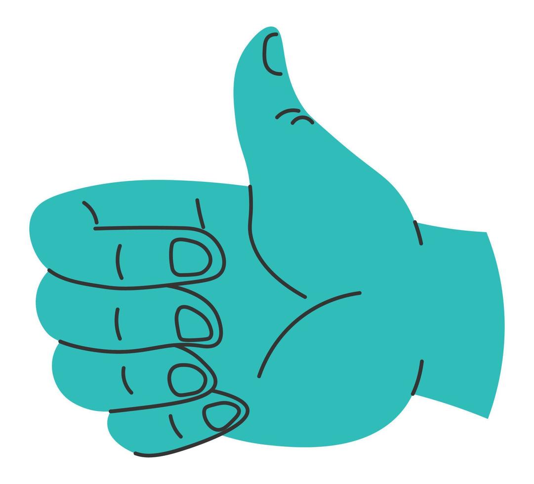 Hand showing thumb up gesture, approve sign vector