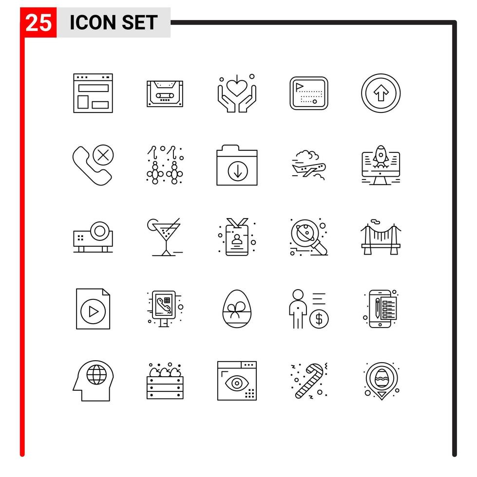 Stock Vector Icon Pack of 25 Line Signs and Symbols for flag point compact map mom Editable Vector Design Elements