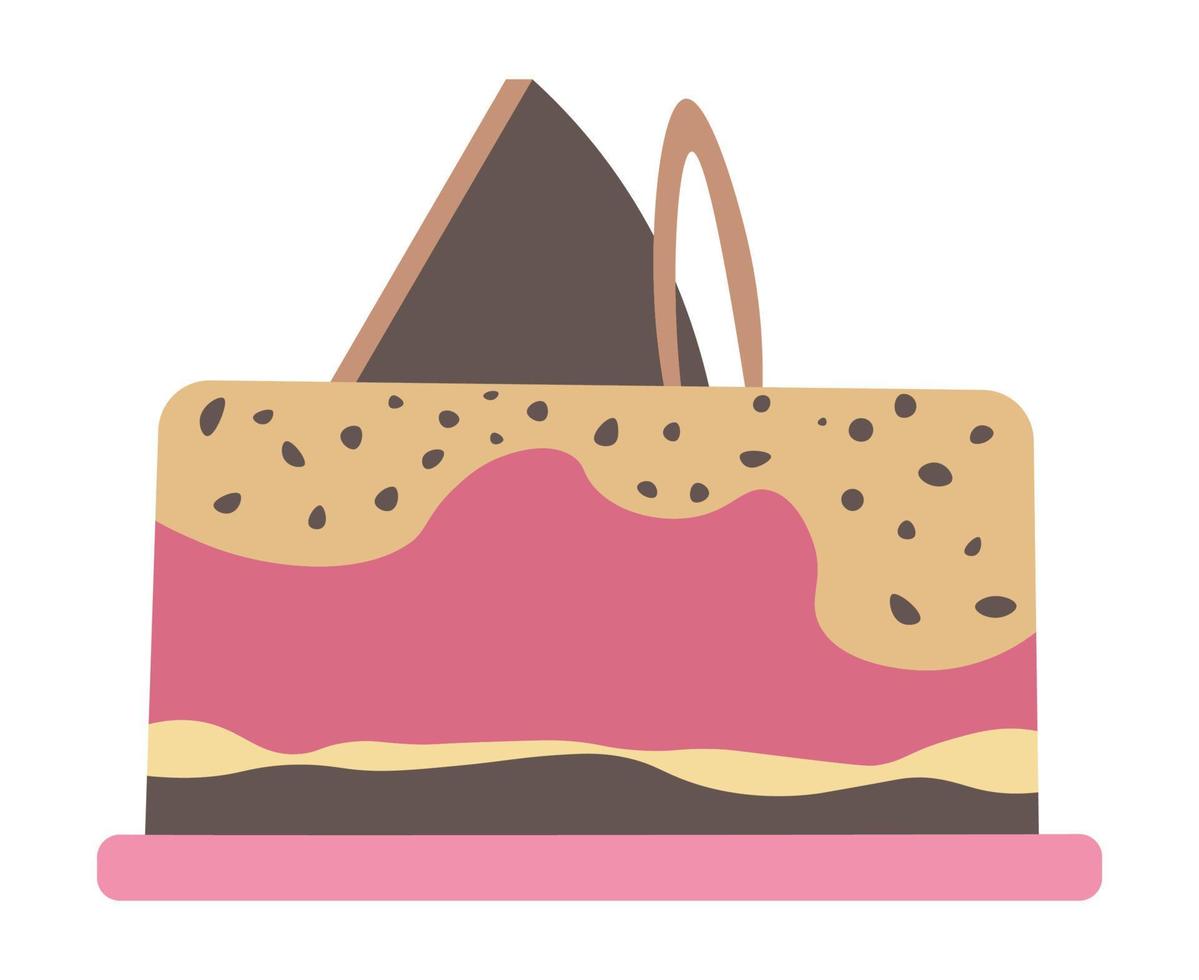 Delicious cake with chocolate and frosting vector
