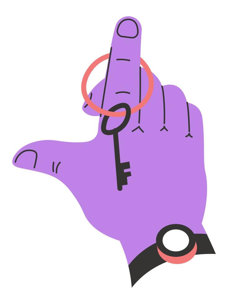 Hand holding key, owner of property house vector