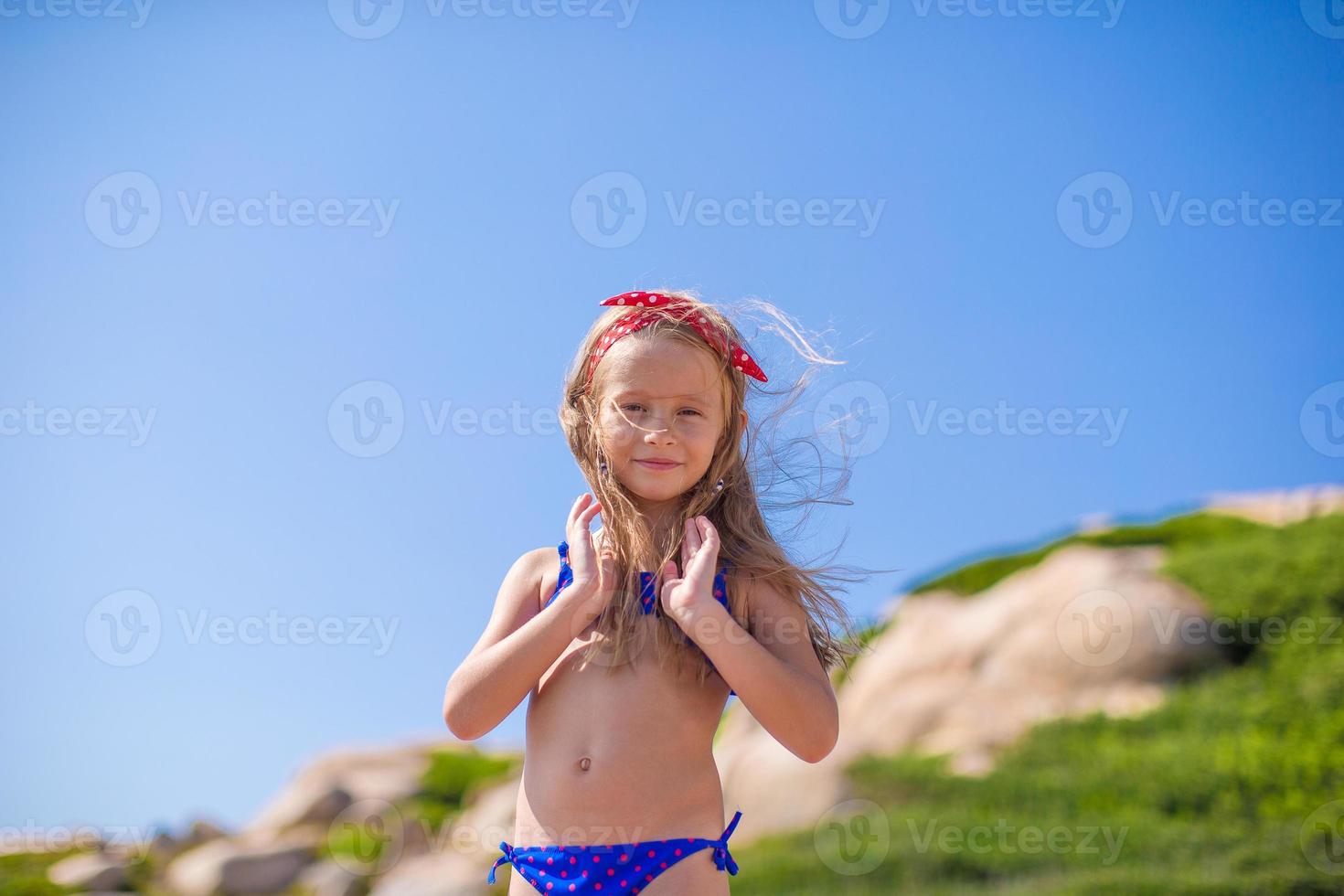 Adorable little girl have fun photo