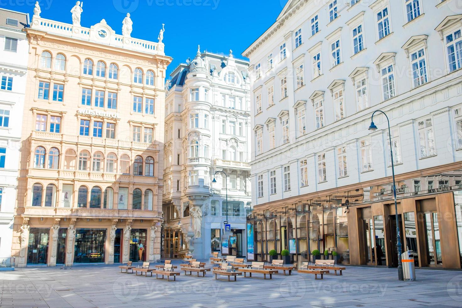 Beautiful architecture in the old city in Vienna. photo