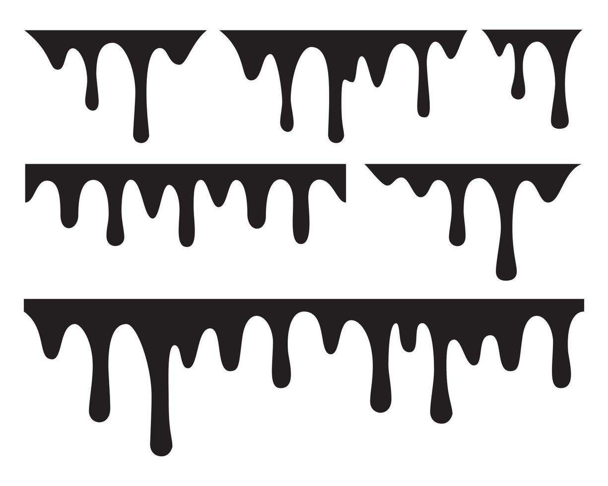Set of a black paint drops seamless pattern vector