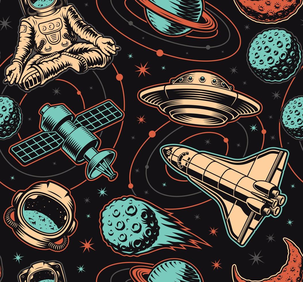 Space seamless background vector