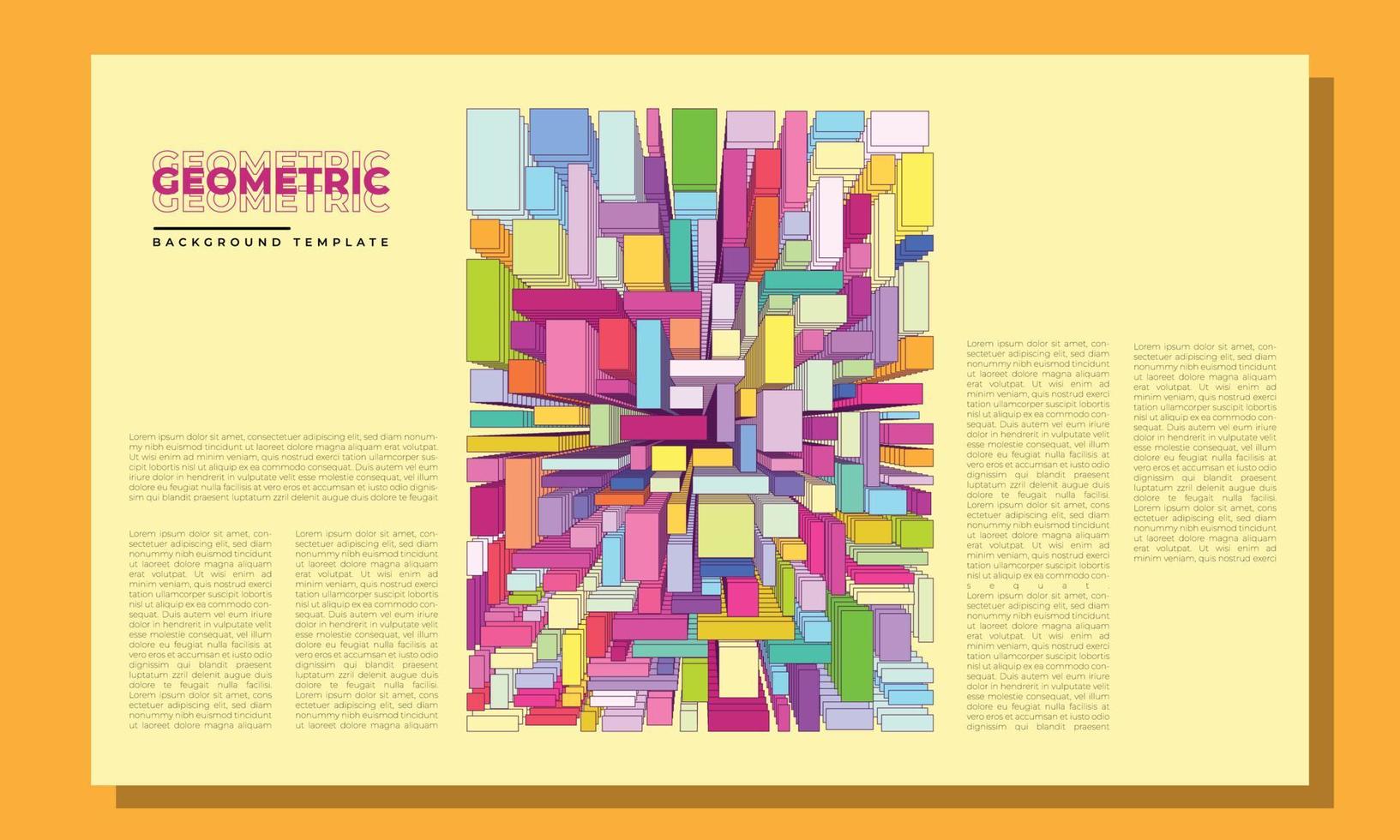 Geometric rectangular layer background template copy space for poster, banner, or art related design vector