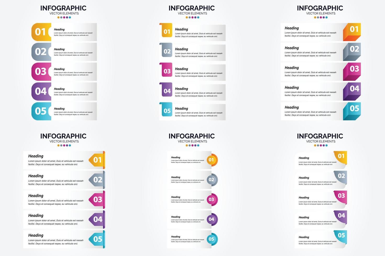 ilustración vectorial infografía conjunto de diseño plano para folleto publicitario y revista vector