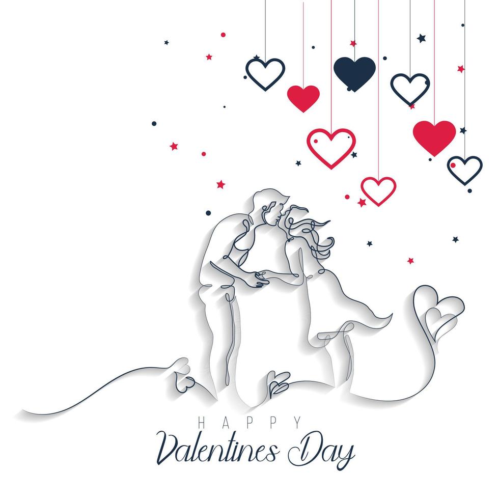 red valentine day heart background. Vector illustration.