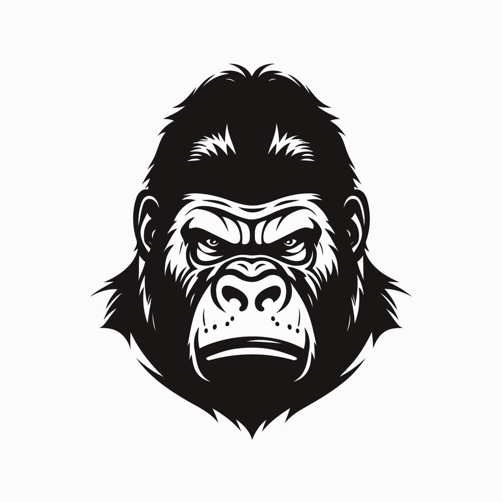 Gorilla head logo mascot design template. monkey logo Vector illustration