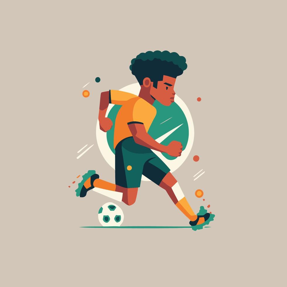 football soccer player playing ball running vector