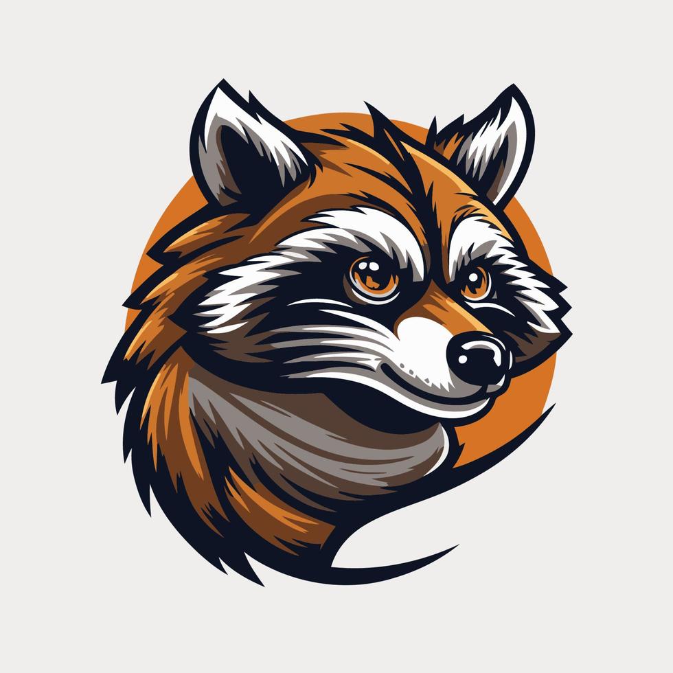 raccoon head animal logo character mascot vector illustration