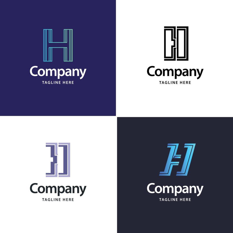 letra h diseño de paquete de logotipos grandes diseño de logotipos modernos y creativos para su negocio vector