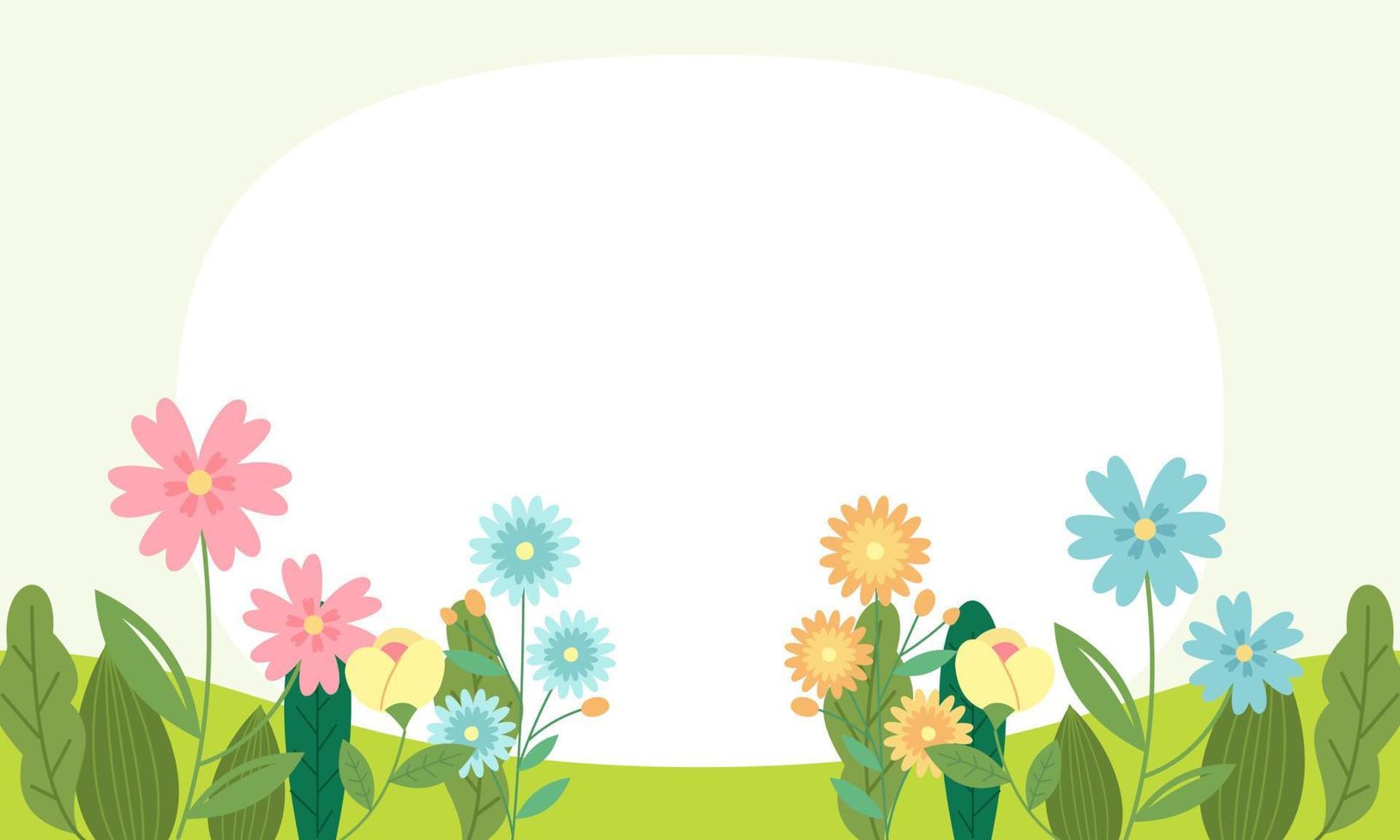 Nature Background with Flowers in Copy Space vector