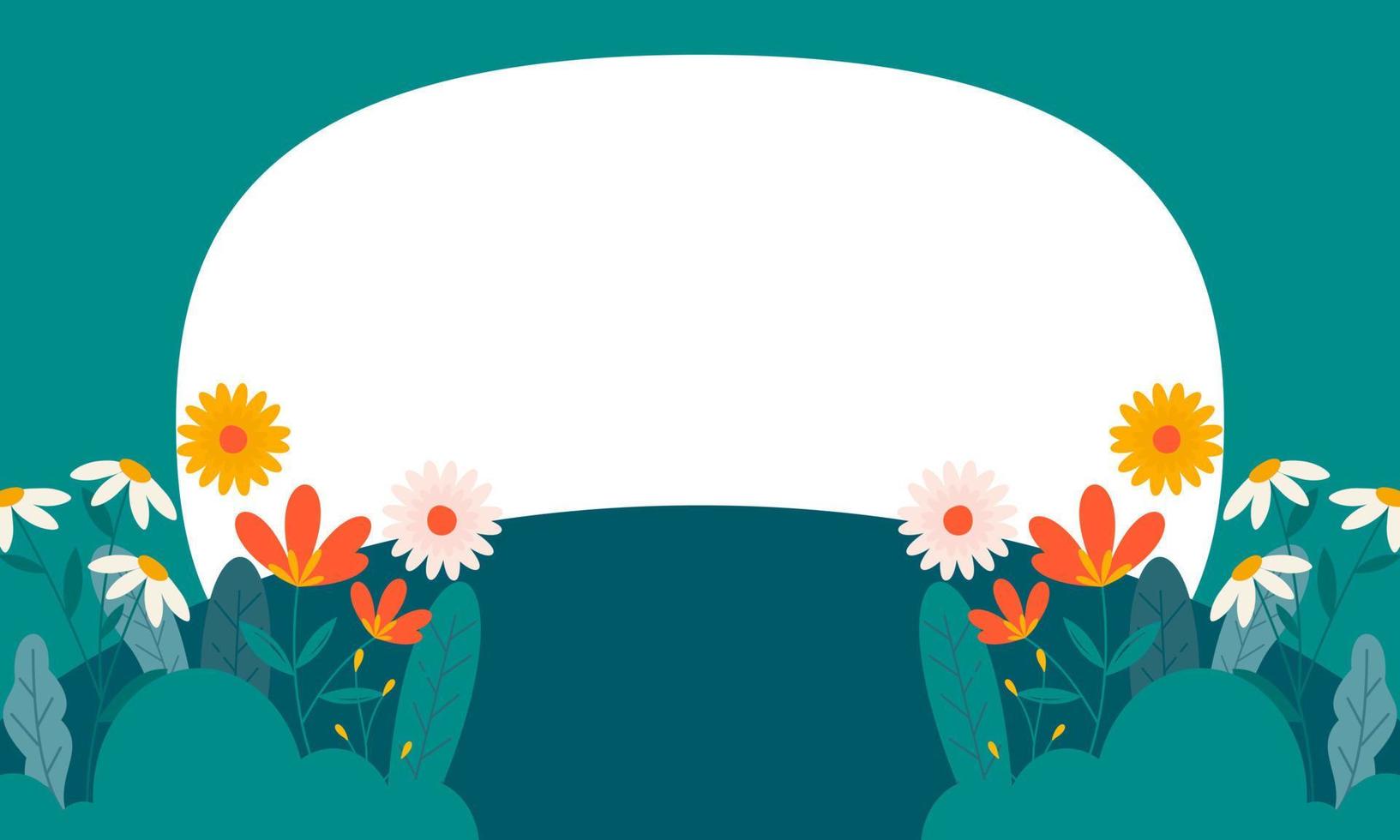 Nature Background with Flowers in Copy Space vector