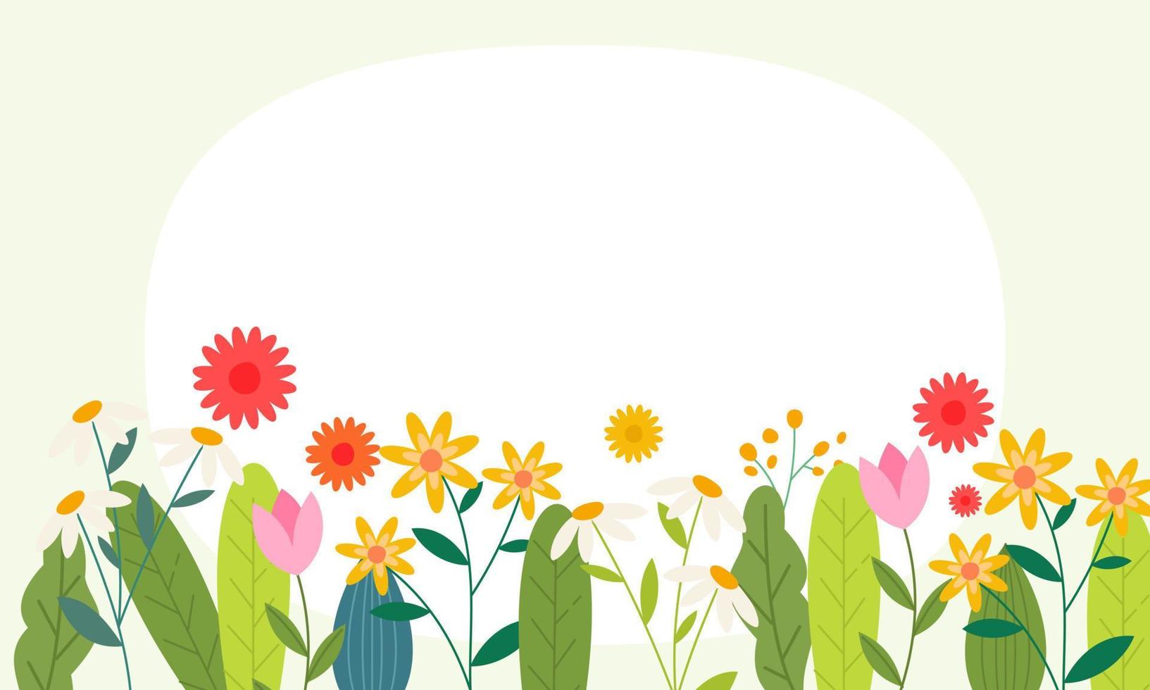 Nature Background with Flowers in Copy Space vector