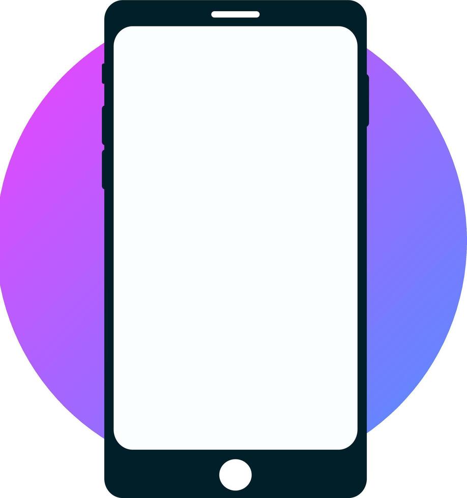 Black Mobile Phone Flat Lay Mockup vector