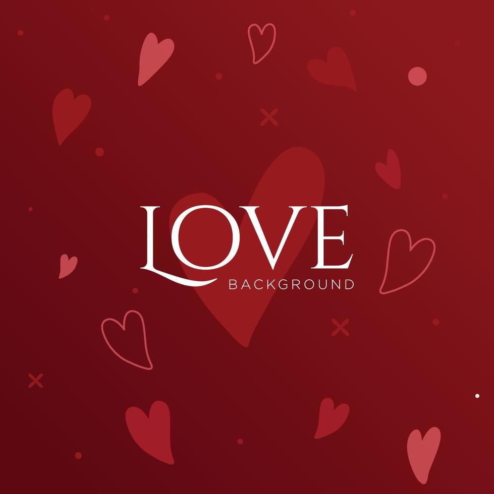 Red love background design vector illustration for cover design, wall art, presentation, fashion, social media, wallpaper.