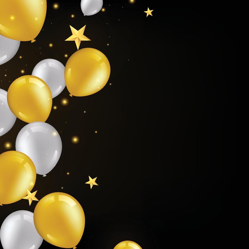 White and Gold Balloon Background vector