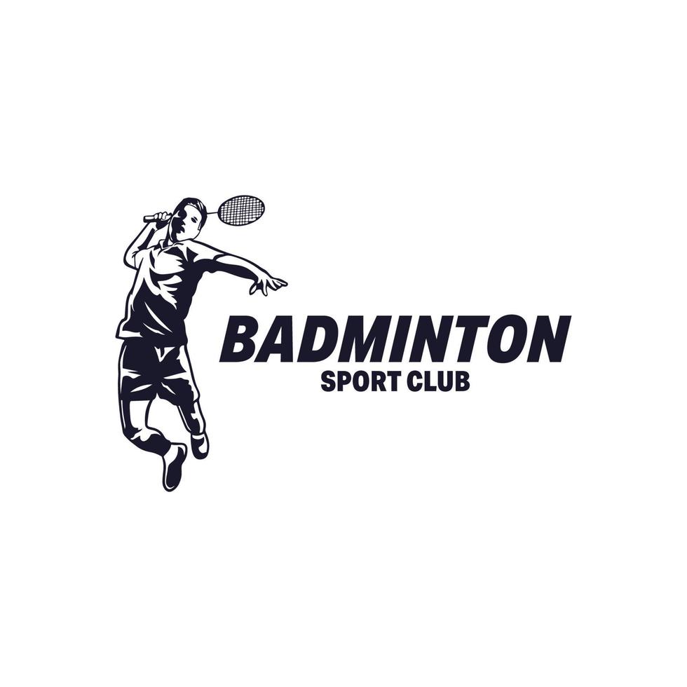 inspiración para el diseño del logotipo de smash de bádminton vector