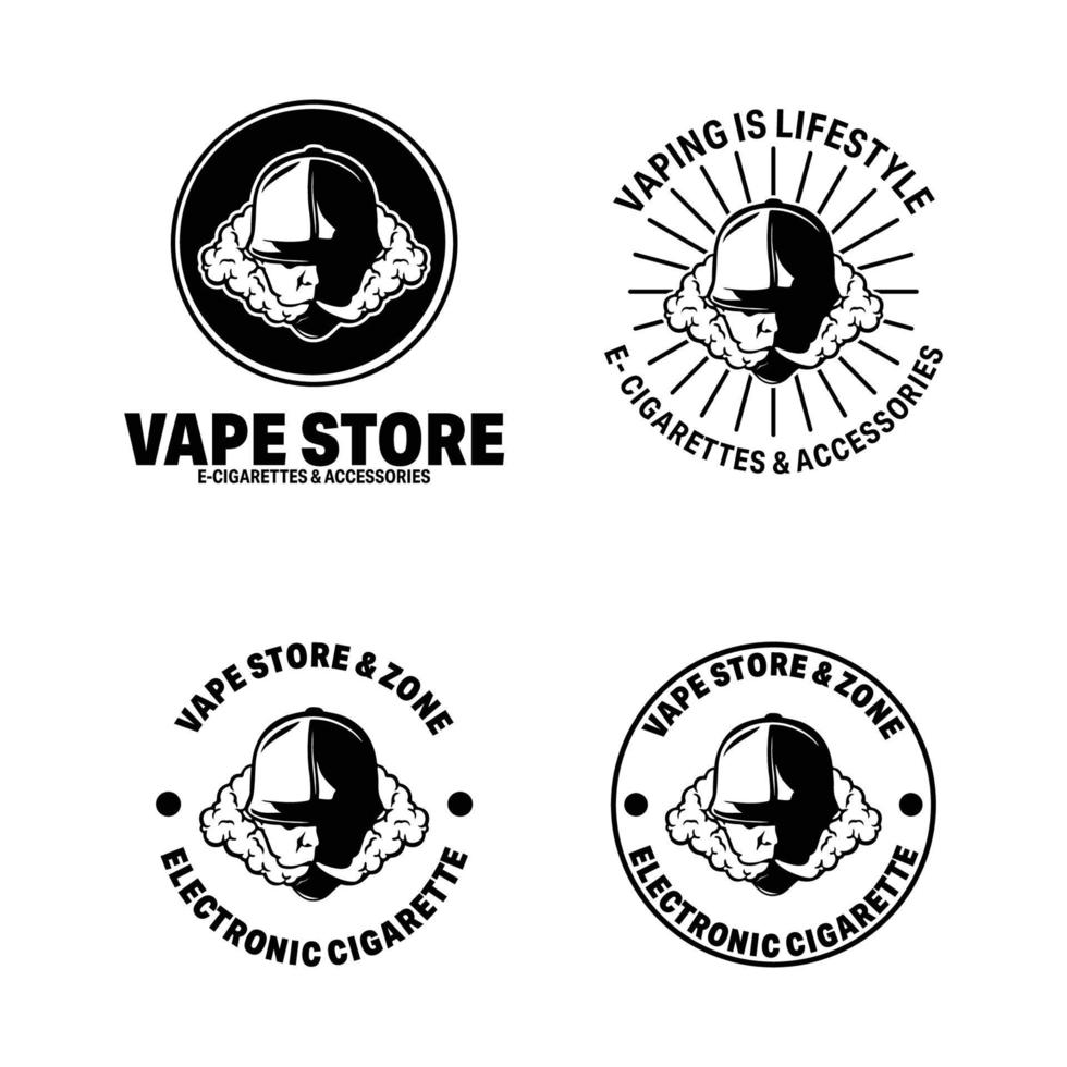 logotipo de vapor. plantilla de diseño de logotipo de cigarrillos electrónicos para fumadores vector