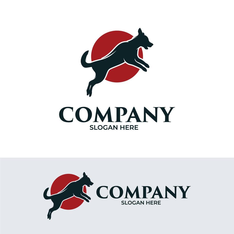 Animal logo - Silhouette of dog logo design inspiration vector