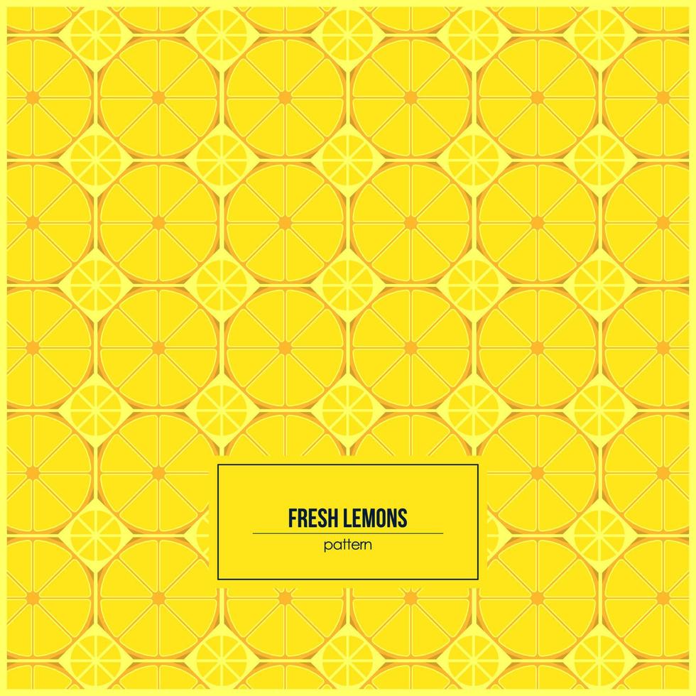 fresh lemons pattern with super bright yellow color vector