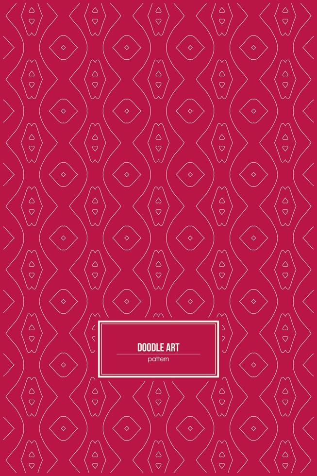 simple doodle art pattern with beautiful red background vector