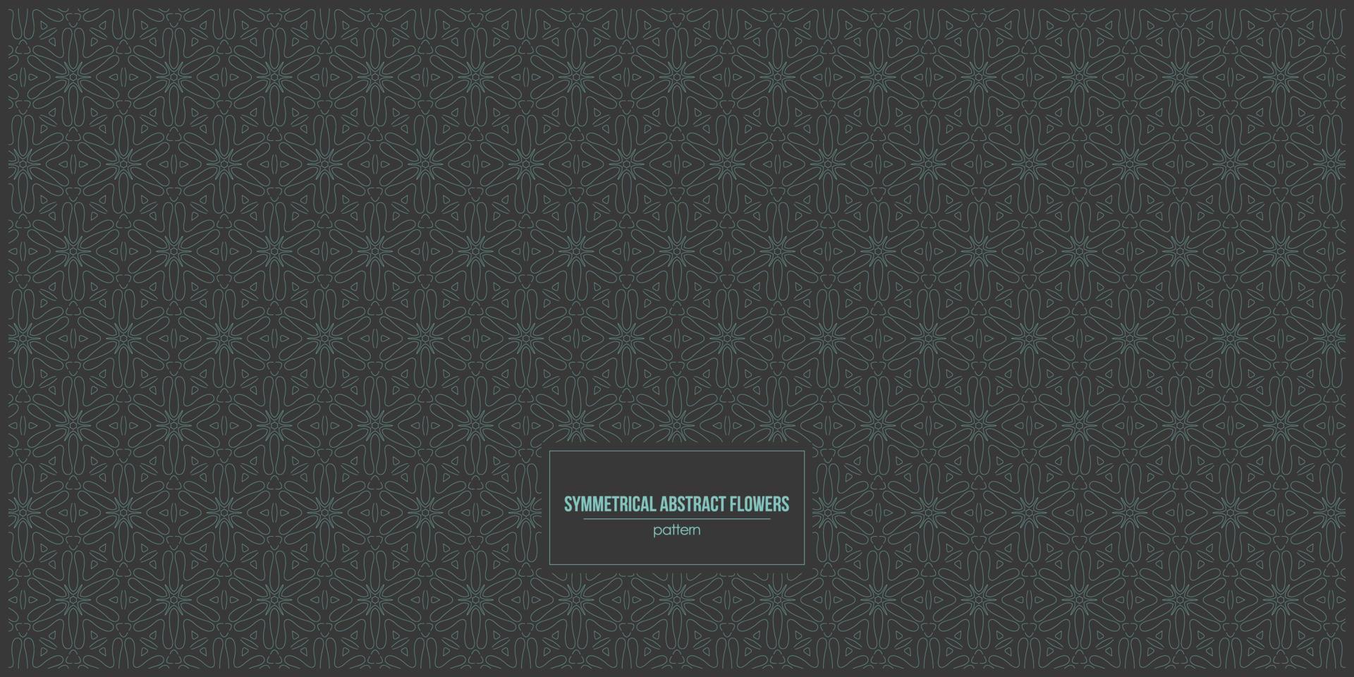 symmetrical abstract flowers pattern with dark retro style color vector