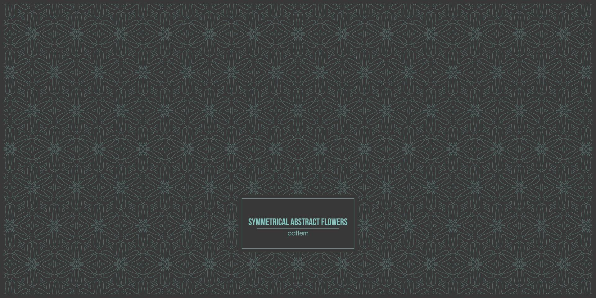 symmetrical abstract flowers pattern with dark retro style color vector