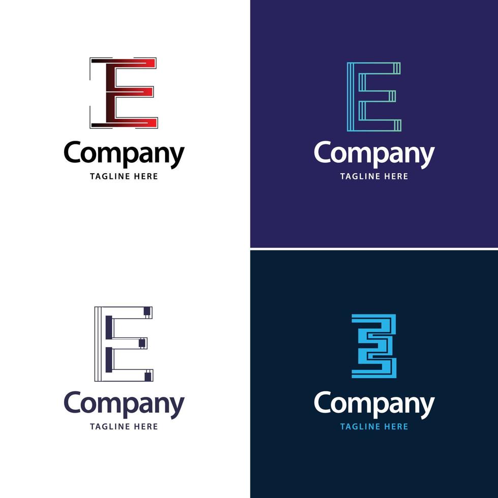 Letter E Big Logo Pack Design Creative Modern logos design for your business vector