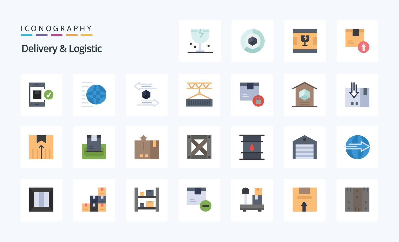 25 Delivery And Logistic Flat color icon pack vector