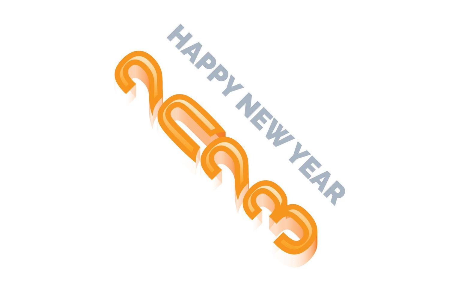 Happy new year 2023 White background Text logo design vector