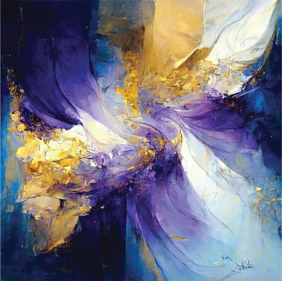 Abstract grunge painting art combo of navy blue, golden, and white colors for the background or for the clipping mask vector