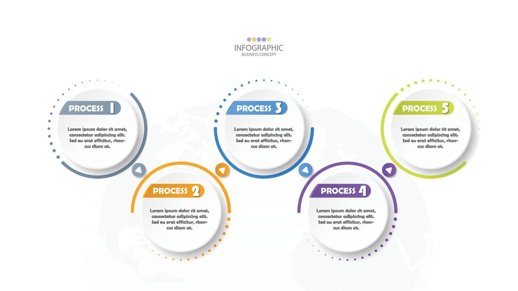 Infographic with 5 steps, process or options. vector